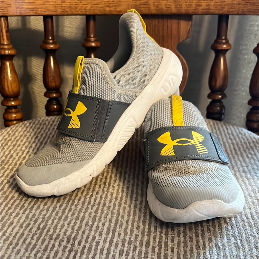 Under Armour Kids' Gray and Yellow Shoes